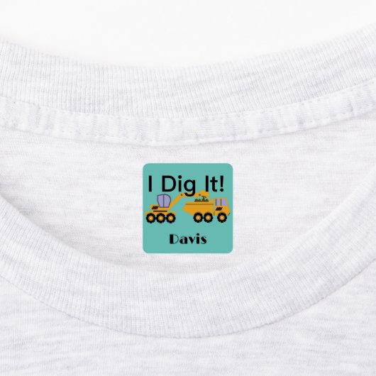 I dig it Design - Small Square Clothing Label (0,7 (Aangebracht)