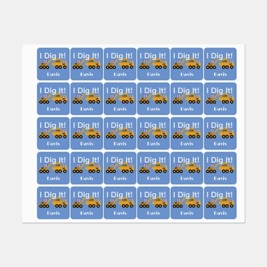 I dig it Design - Small Square Clothing Label (0,7 (Vel)