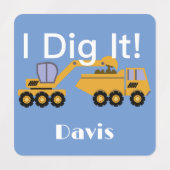 I dig it Design - Small Square Clothing Label (0,7 (Design 2)