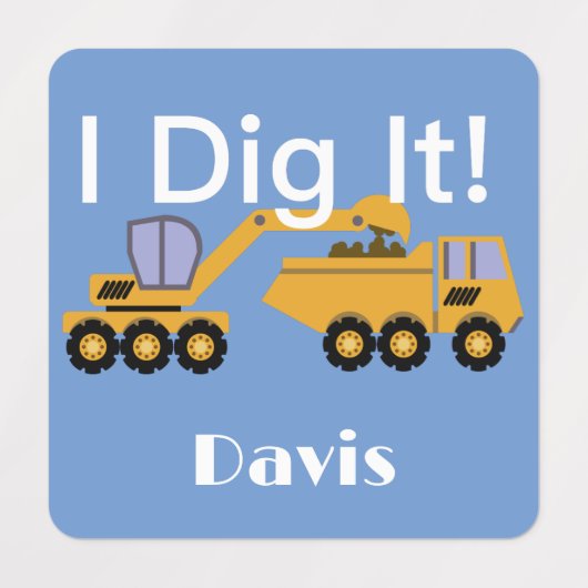 I dig it Design - Small Square Clothing Label (0,7 (Design 1)