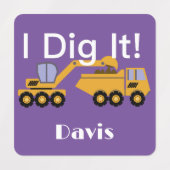 I dig it Design - Small Square Clothing Label (0,7 (Design 2)