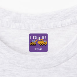 I dig it Design - Small Square Clothing Label (0,7