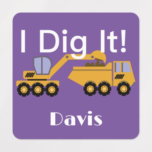 I dig it Design - Small Square Clothing Label (0,7 (Design 1)