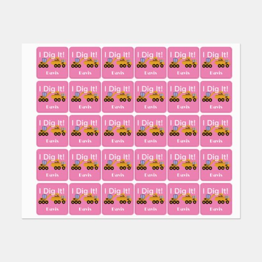 I dig it Design - Small Square Clothing Label (0,7 (Vel)