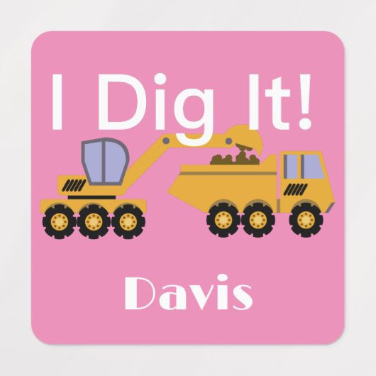 I dig it Design - Small Square Clothing Label (0,7 (Design 2)