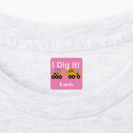 I dig it Design - Small Square Clothing Label (0,7