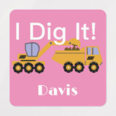 I dig it Design - Small Square Clothing Label (0,7 (Design 1)