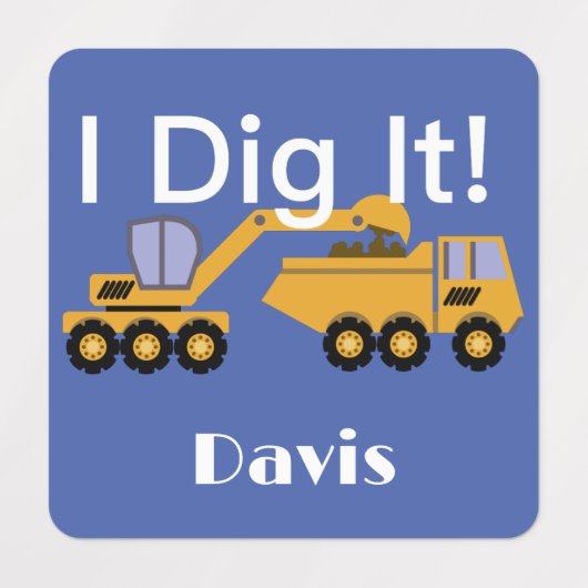 I dig it Design - Small Square Clothing Label (0,7 (Design 2)