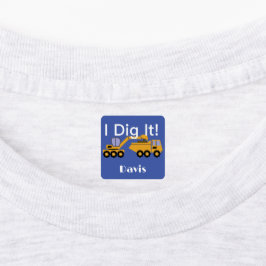 I dig it Design - Small Square Clothing Label (0,7