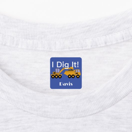 I dig it Design - Small Square Clothing Label (0,7 (Aangebracht)
