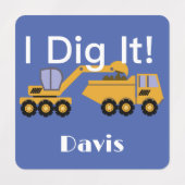 I dig it Design - Small Square Clothing Label (0,7 (Design 1)