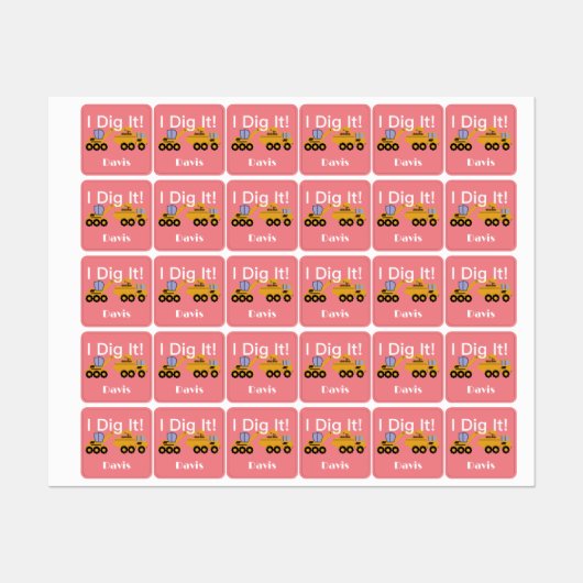 I dig it Design - Small Square Clothing Label (0,7 (Vel)