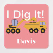 I dig it Design - Small Square Clothing Label (0,7 (Design 2)