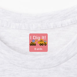 I dig it Design - Small Square Clothing Label (0,7