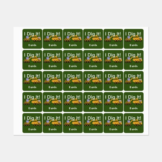 I dig it Design - Small Square Clothing Label (0,7 (Vel)