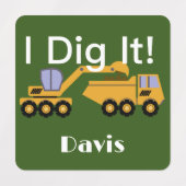 I dig it Design - Small Square Clothing Label (0,7 (Design 2)