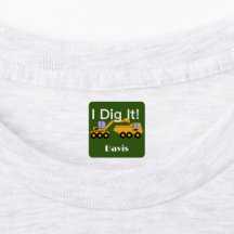 I dig it Design - Small Square Clothing Label (0,7