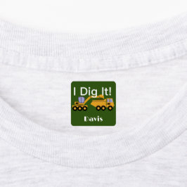 I dig it Design - Small Square Clothing Label (0,7