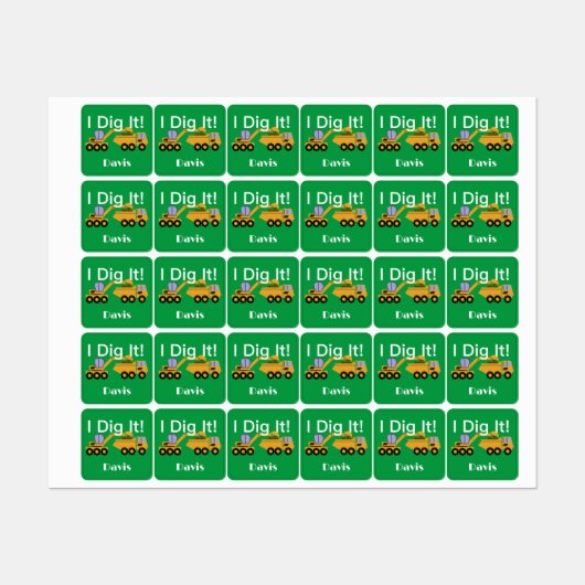 I dig it Design - Small Square Clothing Label (0,7 (Vel)