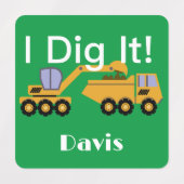 I dig it Design - Small Square Clothing Label (0,7 (Design 2)