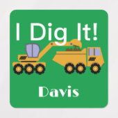 I dig it Design - Small Square Clothing Label (0,7 (Design 1)