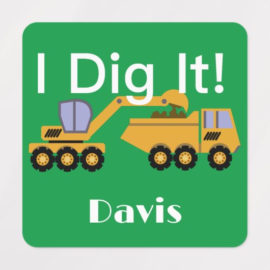 I dig it Design - Small Square Clothing Label (0,7 (Design 1)