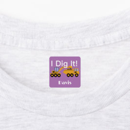 I dig it Design - Small Square Clothing Label (0,7