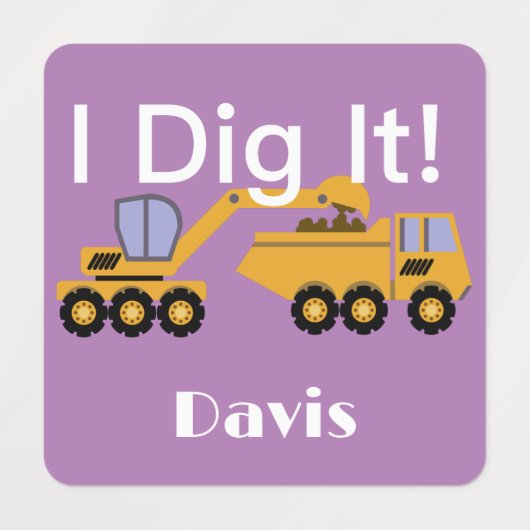 I dig it Design - Small Square Clothing Label (0,7 (Design 1)