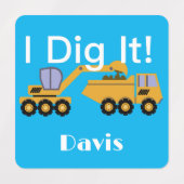 I dig it Design - Small Square Clothing Label (0,7 (Design 2)