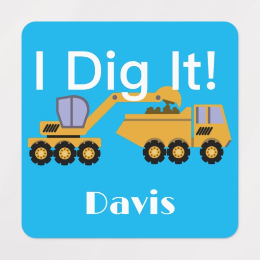 I dig it Design - Small Square Clothing Label (0,7 (Design 2)