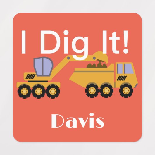 I dig it Design - Small Square Clothing Label (0,7 (Design 2)