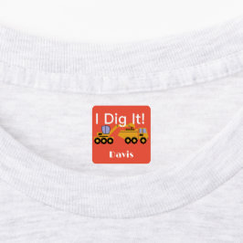 I dig it Design - Small Square Clothing Label (0,7