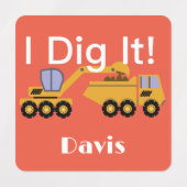 I dig it Design - Small Square Clothing Label (0,7 (Design 1)