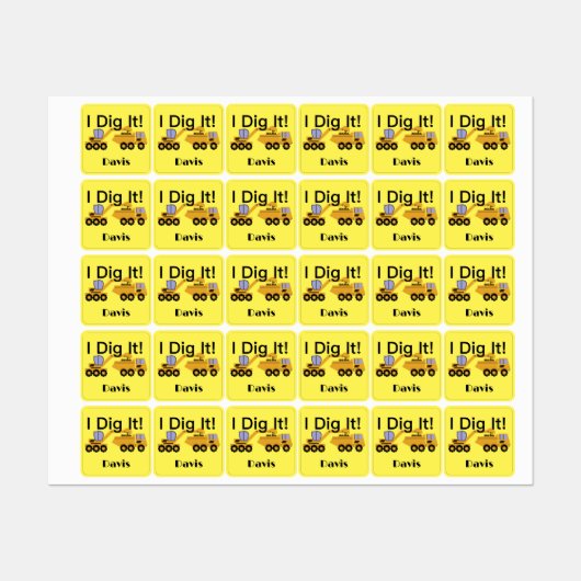 I dig it Design - Small Square Clothing Label (0,7 (Vel)