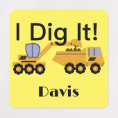 I dig it Design - Small Square Clothing Label (0,7 (Design 2)