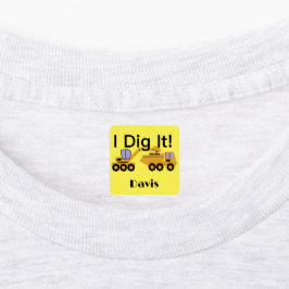 I dig it Design - Small Square Clothing Label (0,7