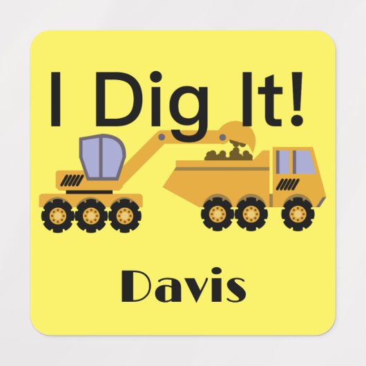 I dig it Design - Small Square Clothing Label (0,7 (Design 1)