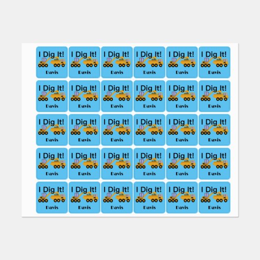 I dig it Design - Small Square Clothing Label (0,7 (Vel)