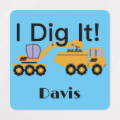 I dig it Design - Small Square Clothing Label (0,7 (Design 1)