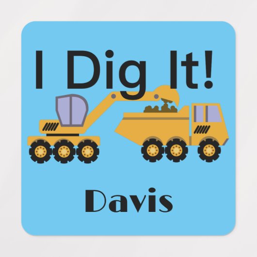 I dig it Design - Small Square Clothing Label (0,7 (Design 1)