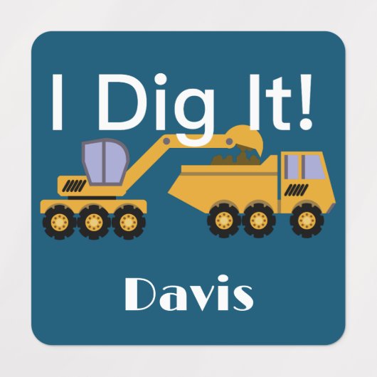 I dig it Design - Small Square Clothing Label (0,7 (Design 2)