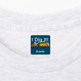 I dig it Design - Small Square Clothing Label (0,7