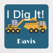 I dig it Design - Small Square Clothing Label (0,7 (Design 1)