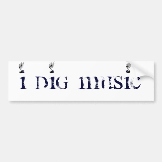 I DIg Music Winged Bumpersticker (Voorkant)