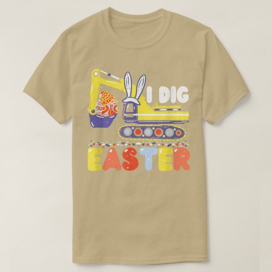 I Dig paasmaker Cute Bunny Ecavator Boys Kinder T-shirt (Design voorkant)