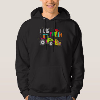 I Dig Purim Hamantaschen Tractor Jewish Toddlers B Hoodie