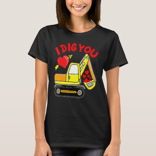 I Dig You Construction Truck Valentines Day Toddle T-shirt (Voorkant)