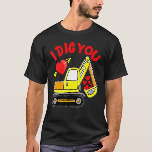 I Dig You Construction Truck Valentines Day Toddle T-shirt (Voorkant)