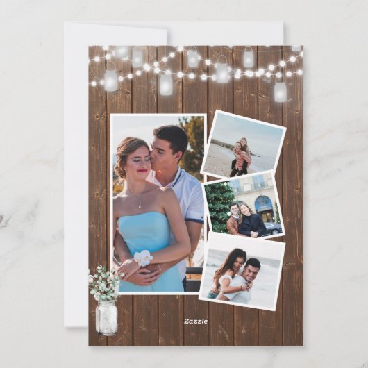 I DO 4 Foto Eucalyptus Chic Verloving Uitnodiging (Achterkant)