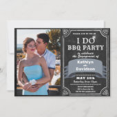 I DO 4 Foto Verloving Chic BBQ Party Uitnodiging (Voorkant)